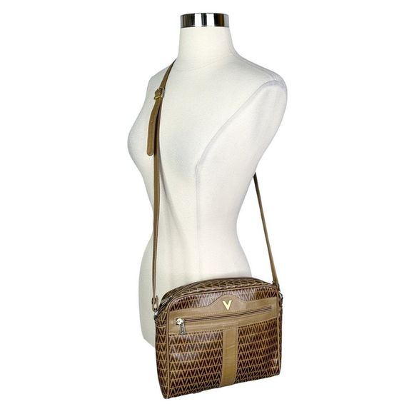 Vintage Mario Valentino PVC x Leather Monogram Crossbody Bag - 9” x 7.5” x 2” - Picture 8 of 13